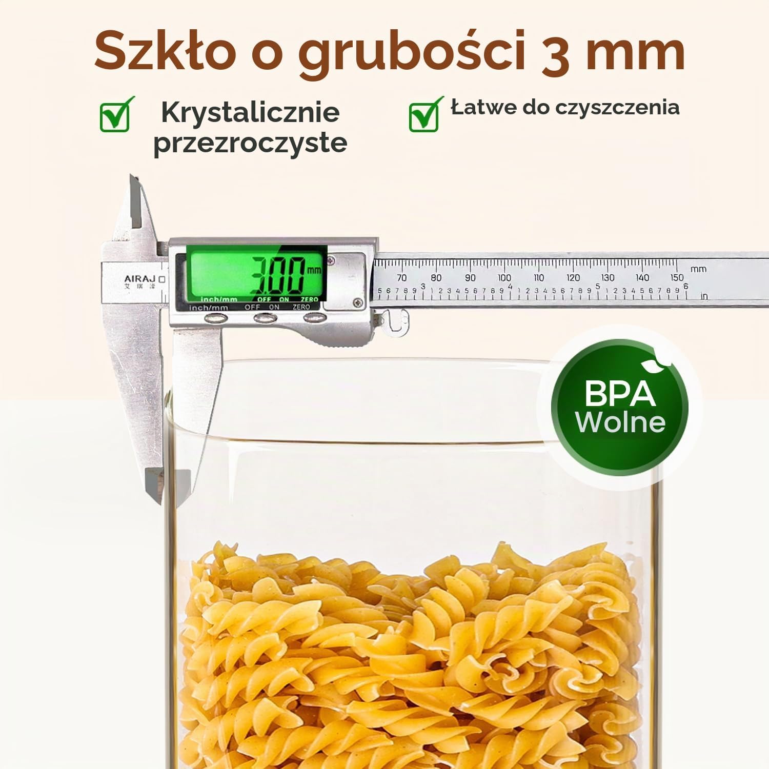 Detalle 2 de ComSaf szklany słoik 4,4 l z bambusową pokrywką i uszczelką silikonową