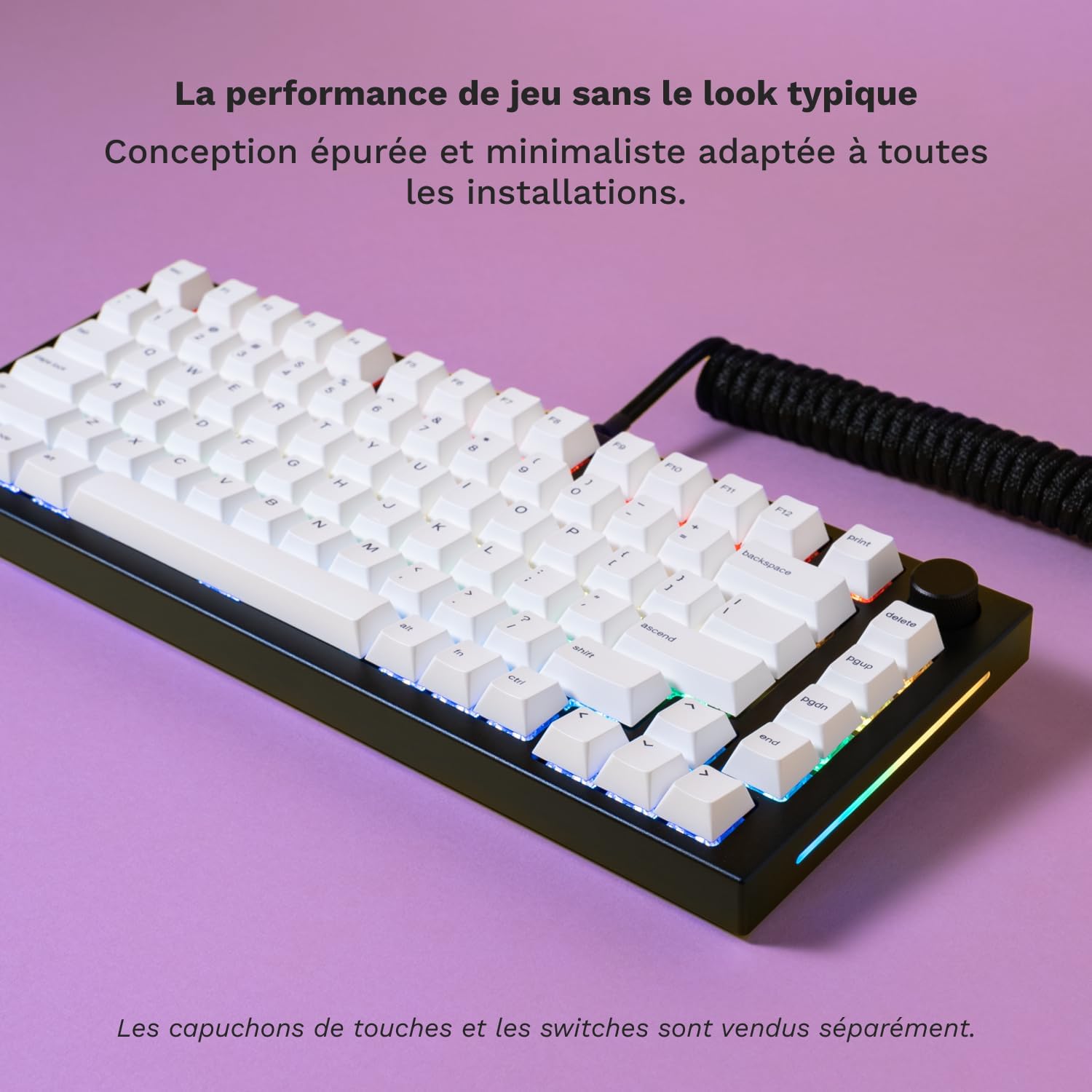 Detalle de GLORIOUS GMMK Pro 75% Barebones – Clavier mécanique modulaire ANSI noir