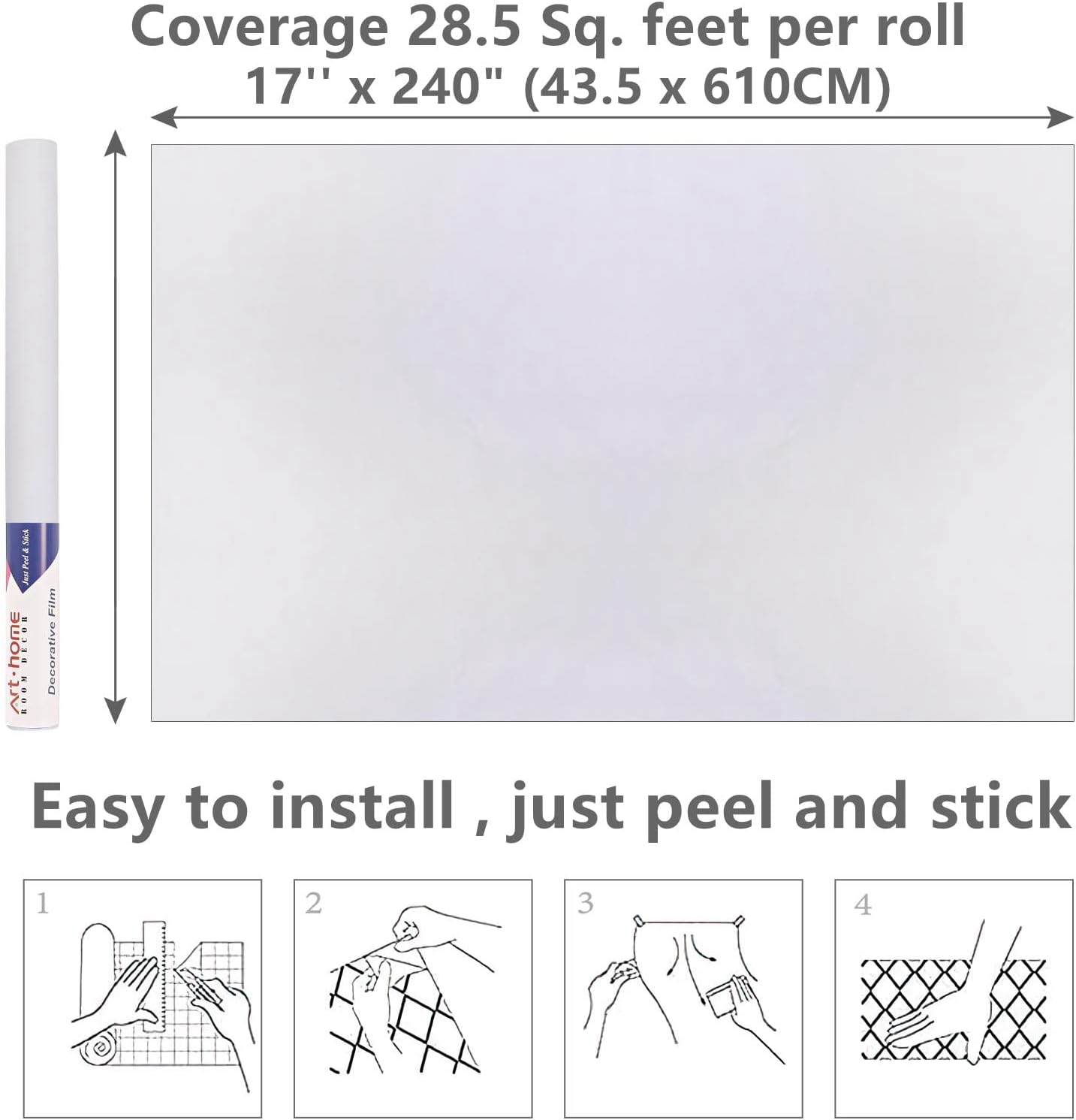 Thumbnail 6 de Arthome Matte White Contact Paper | Peel-and-Stick Vinyl for Counters, Cabinets and Walls