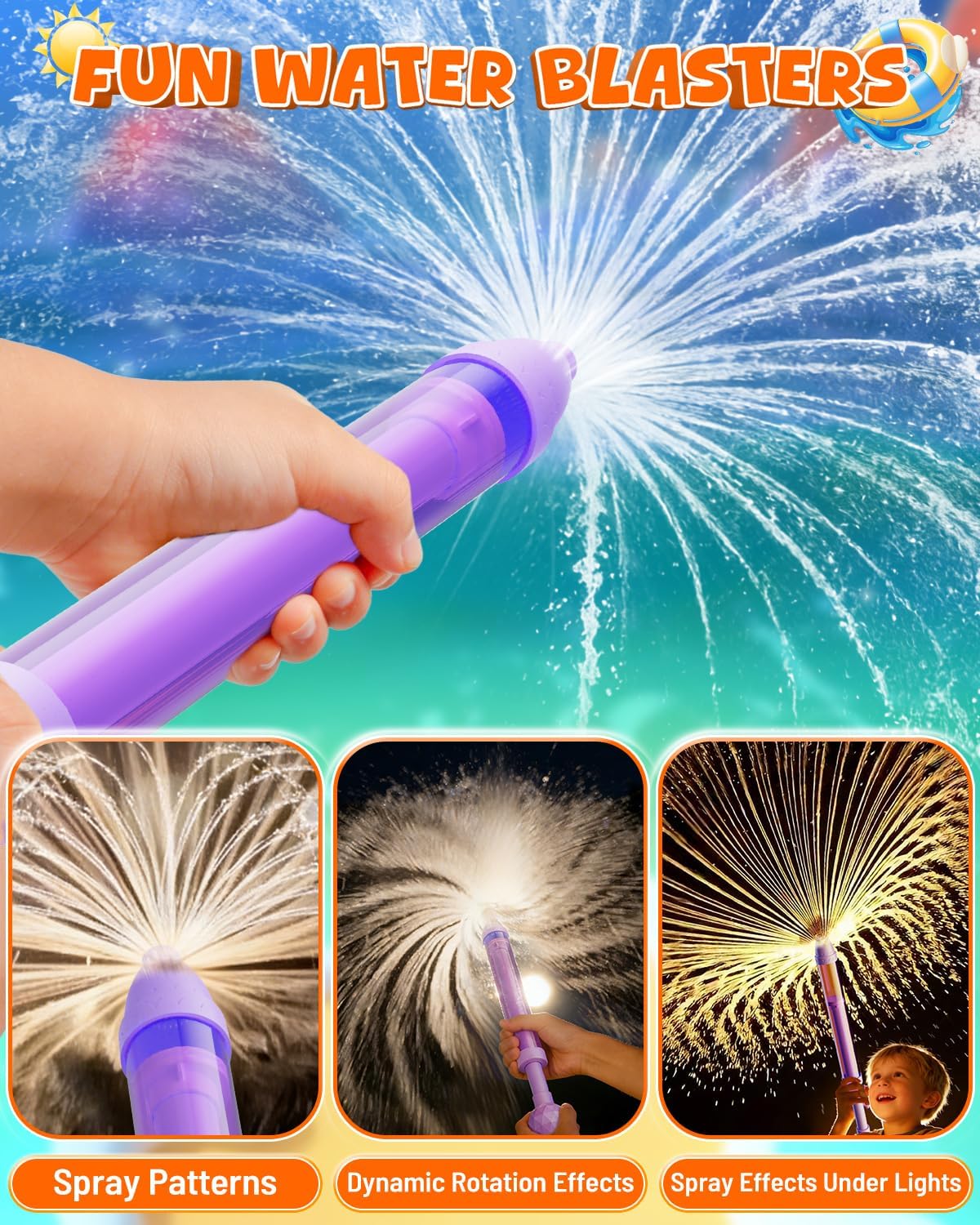Detalle de 6 Pack Water Gun Wide Spray Water Squirt Gun for Kids and Adults