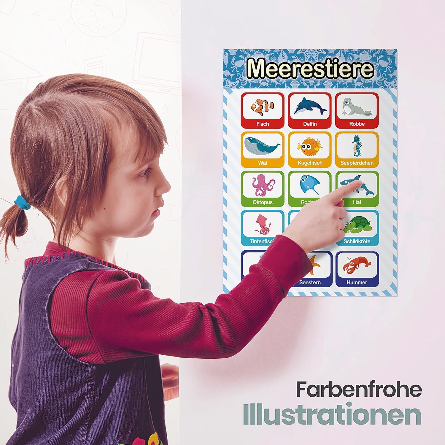 Thumbnail 4 de LIKARTO® 12 pädagogische Montessori Lernposter (A4) – extra dickes Papier, beidseitig laminiert