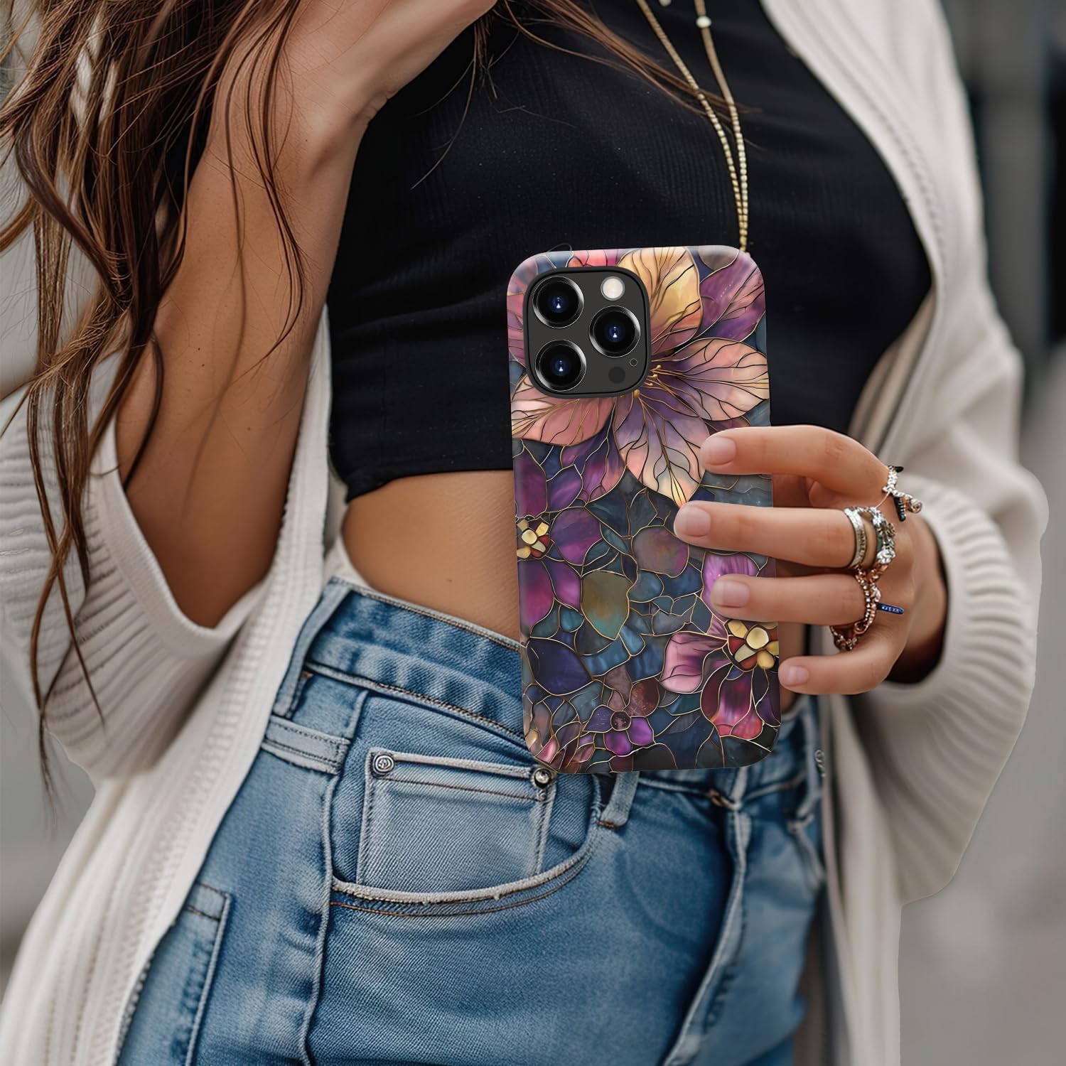 Detalle de DorisMax iPhone 16 Pro Max Case — Cute, Preppy Floral Design with MagSafe