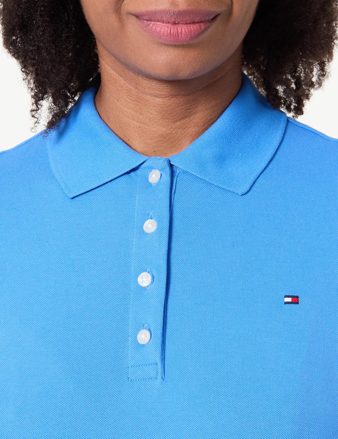 Detalle 2 de Tommy Hilfiger Women’s S/S Polo en coton piqué extensible (Collection 1985)