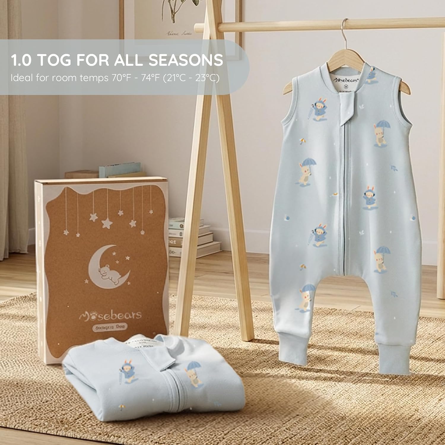Thumbnail 6 de Mosebears 1.0 TOG Cotton Baby Sleeping Bag (65–110 cm) – Unisex Spring & Autumn Sleep Sack