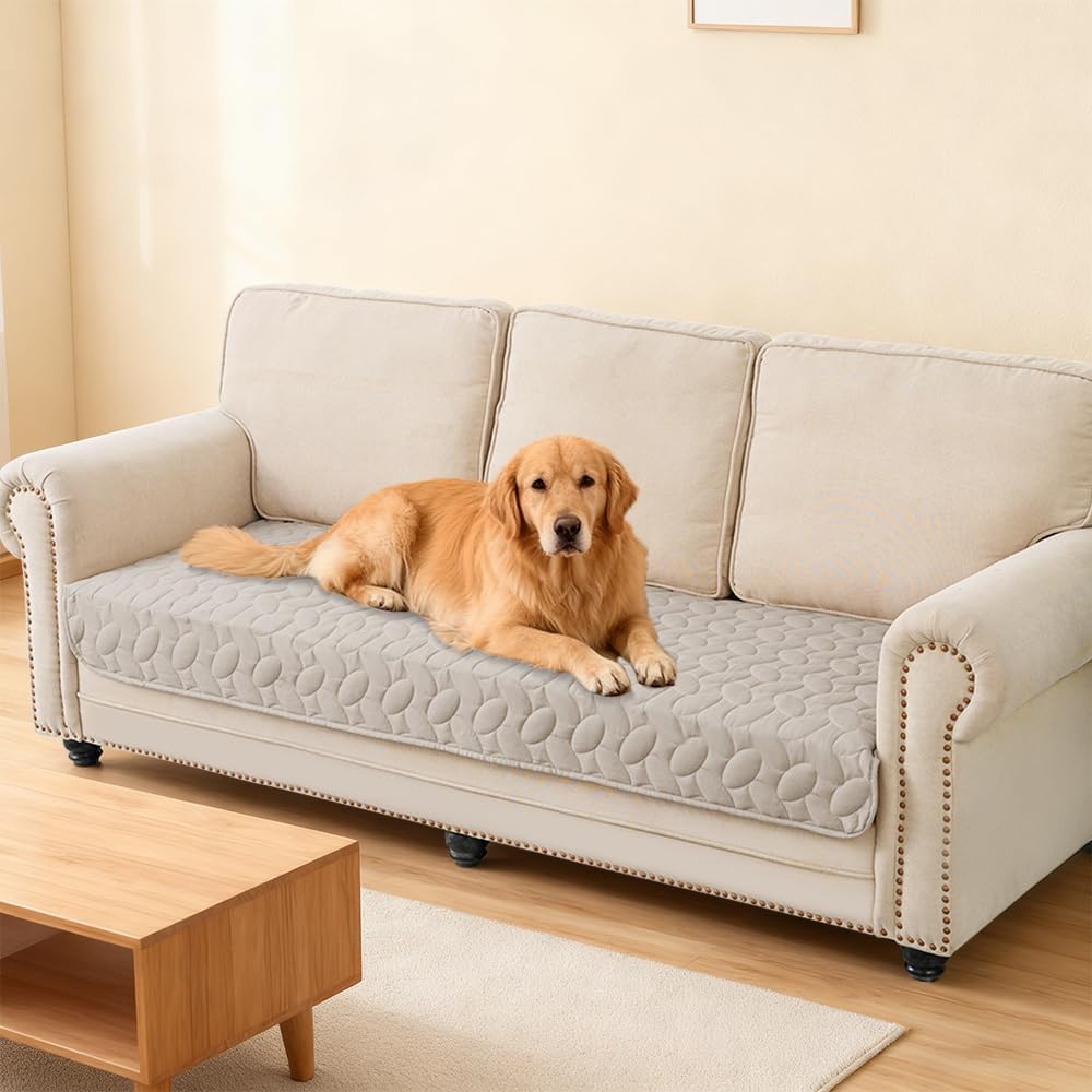 Detalle de Ameritex Waterproof Pet Bed Cover Anti-Slip Dog Bed Blanket for Sofa and Furniture (Khaki, 30x70 Inch) – Pack of 1