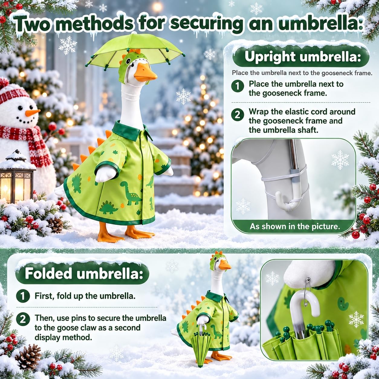 Thumbnail 6 de holoith HW0002A1 Porch Goose Dinosaur Raincoat Outfit with Umbrella Hat