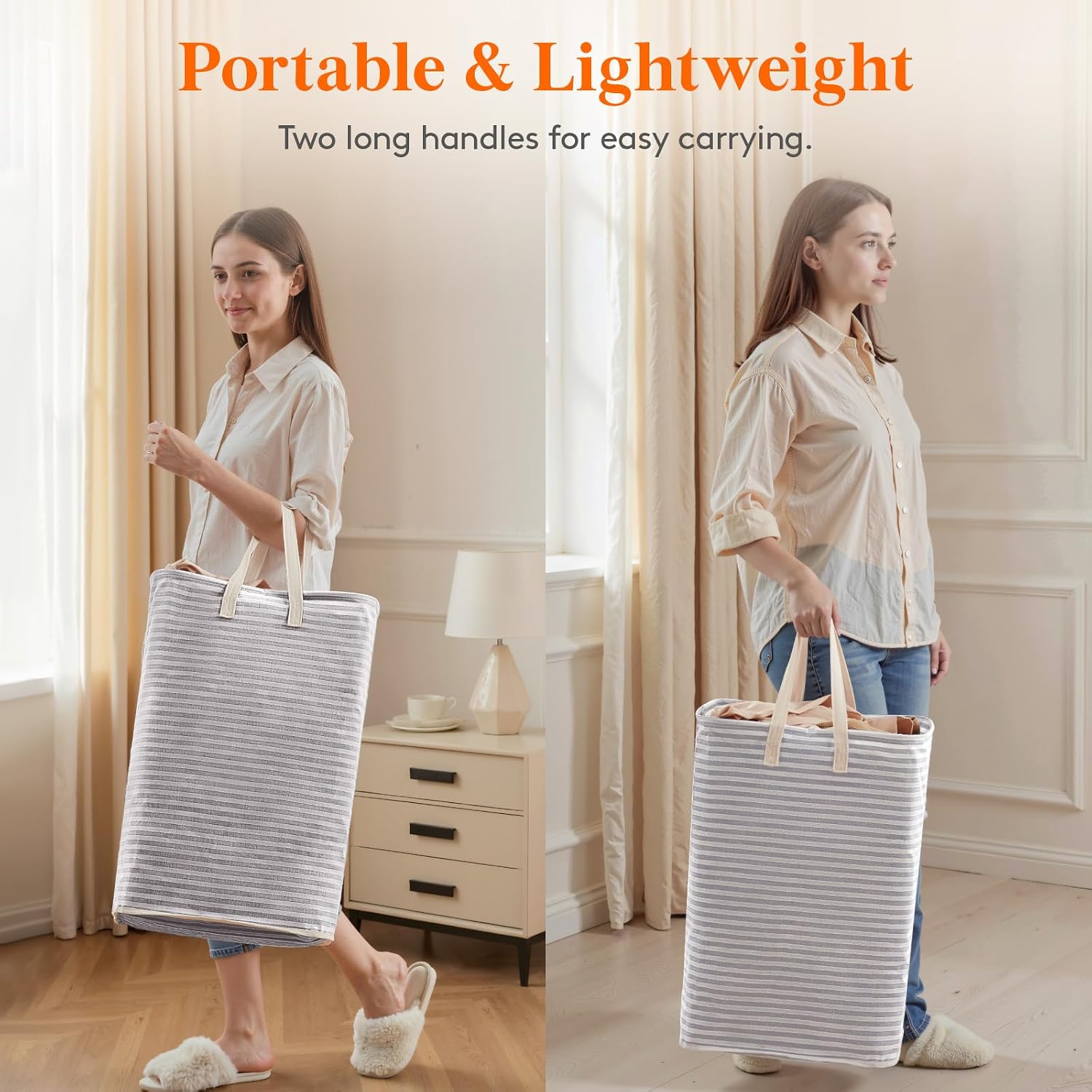 Detalle 1 de Lifewit 25079 75 L Collapsible Laundry Hampers, Waterproof, Grey, 2-Pack