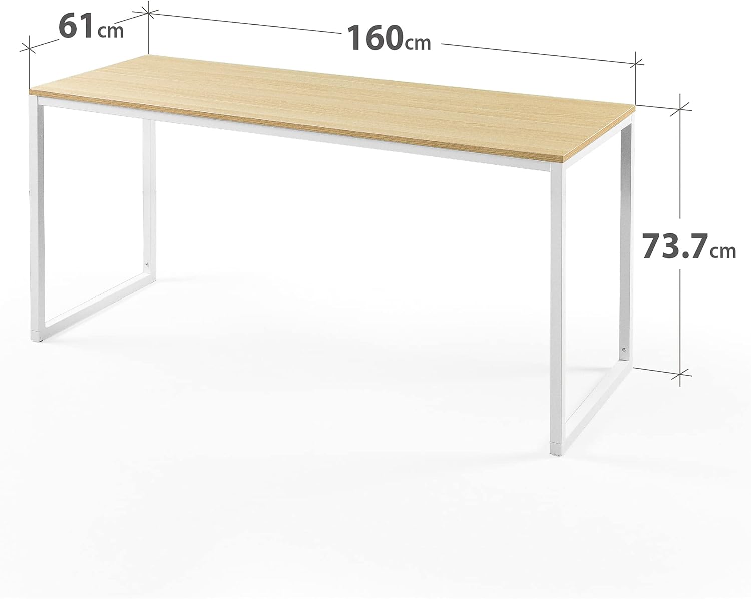 Detalle de Zinus Jennifer Tavolo Scrivania 160 x 61 x 74 cm – Design moderno, struttura in metallo e piano legno