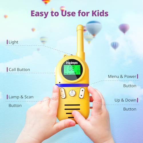 Thumbnail 5 de Inspireyes Walkie Talkie para niños (Paquete de 3) — 48 horas de uso, 3 km de alcance y diseño ligero