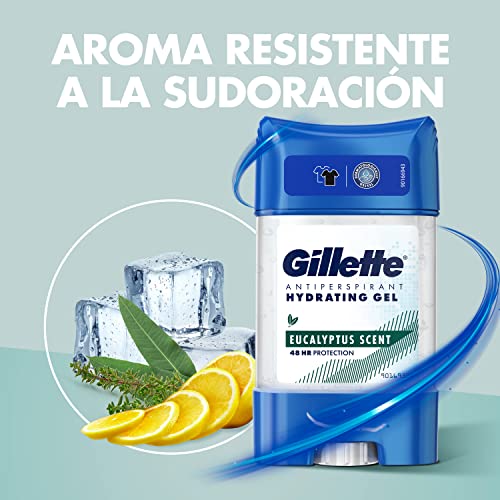 Detalle de Gillette Hydra Gel Antitranspirante Eucalipto Hombre, 70 ml x6 💧