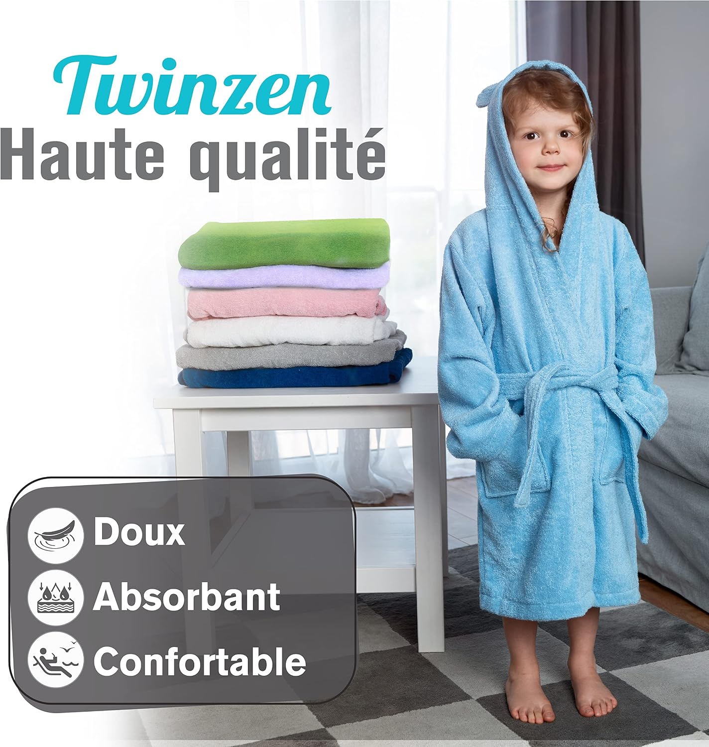 Detalle 2 de Twinzen Peignoir Enfant 360gsm