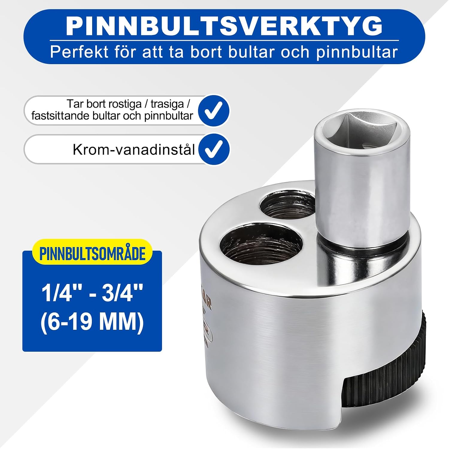 Detalle de Tapeindtrekker voor 6–19 mm met nokmechanisme en aansluiting voor 1/2 inch ratel