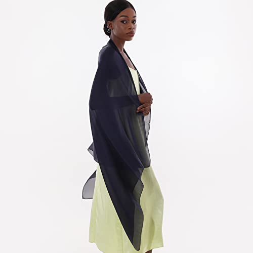 Thumbnail 6 de PIOYMEYA chal azul marino para mujer de fiesta: estola ligera tipo pashmina (180 x 90 cm)