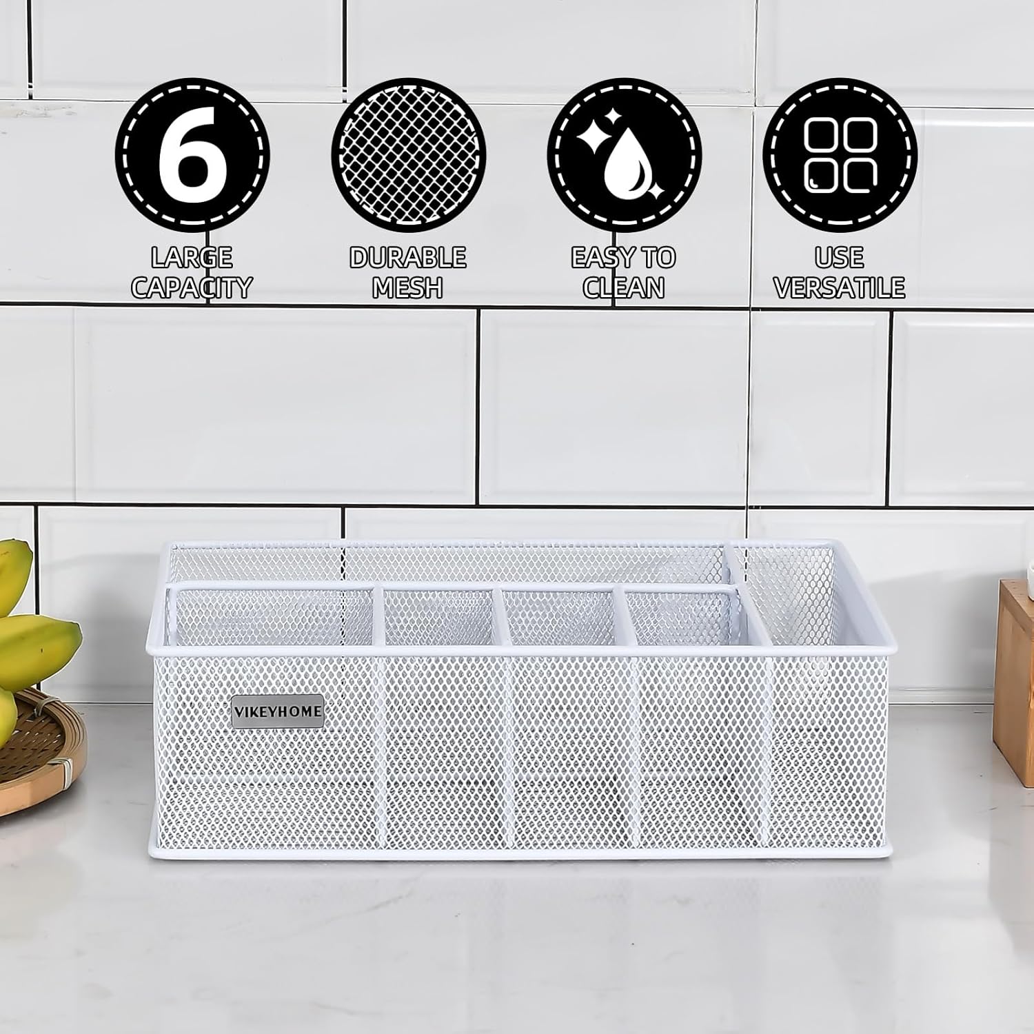 Detalle 1 de VIKEYHOME Paper Plate Organizer 6 Compartments