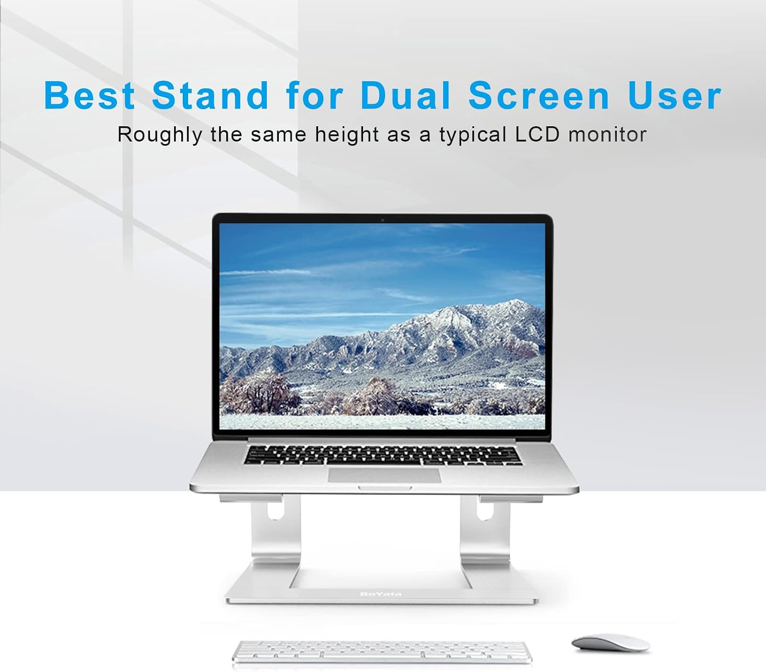 Thumbnail 6 de BoYata aluminium portable ventilated laptop stand (Silver) for 10–14 inch laptops