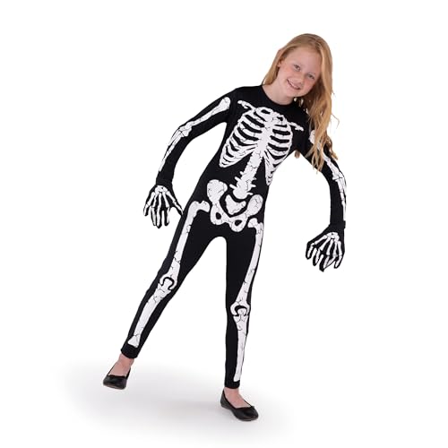 Detalle de Spooktacular Creations Halloween Skelett-Kostüm für Mädchen & Kleinkinder (Größe klein 5–7 Jahre) – Glüht im Dunkeln