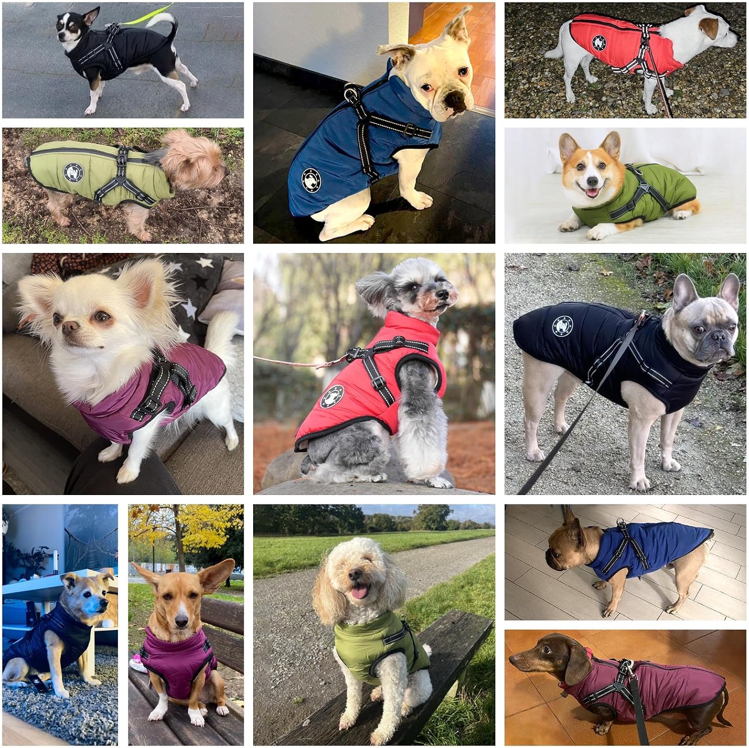 Thumbnail 6 de LUOWAN Warm Dog Coat with Harness for Small to Large Dogs