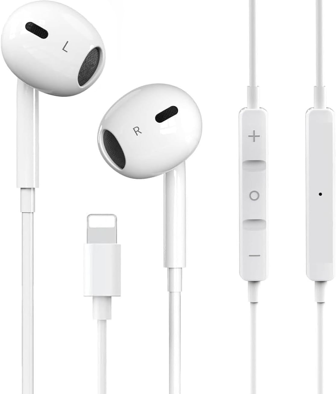 Detalle de iPhone Headphones Wired with Built-in Mic and Volume Control (Lightning) – MFi Certified