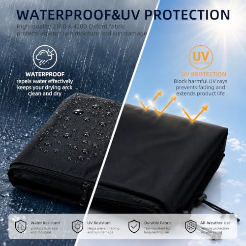 Detalle 2 de Lumora Rotary Washing Line Cover 420D Heavy Duty Waterproof (168x16x16 cm) for Brabantia Rotaries