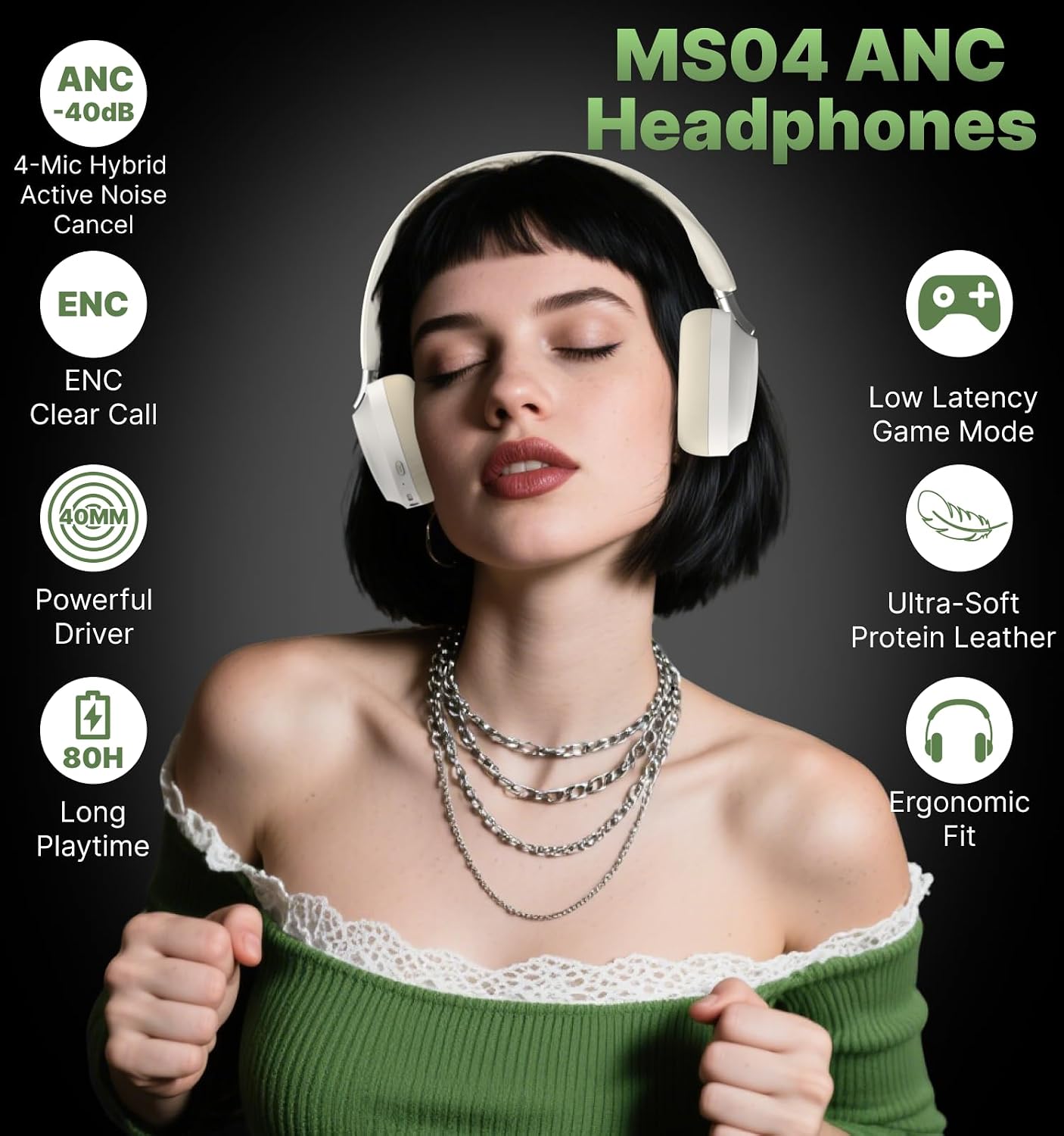 Thumbnail 1 de Hmusic MS04 4‑Mic Active Noise Cancelling Headphones review