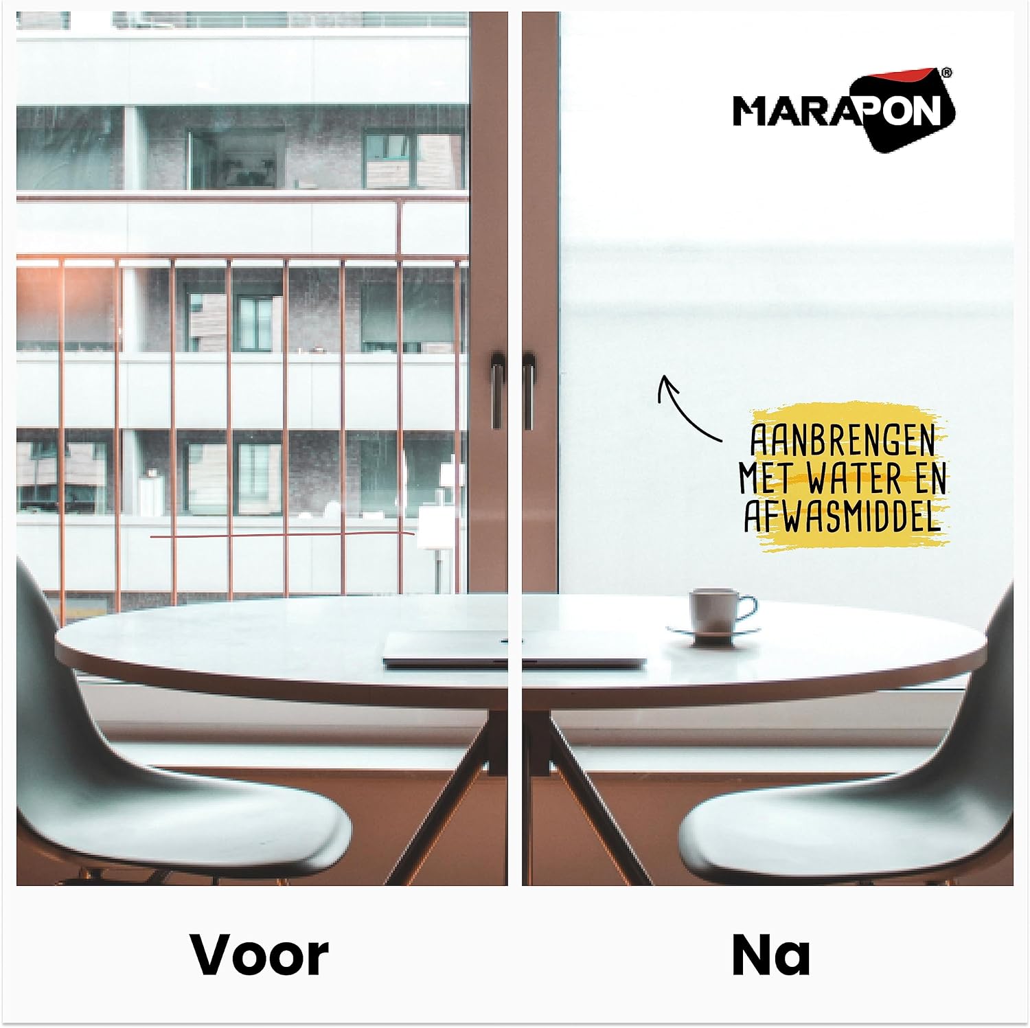 Detalle 2 de MARAPON MFF9020 raamfolie 90 x 200 cm, mat en statisch hechtend