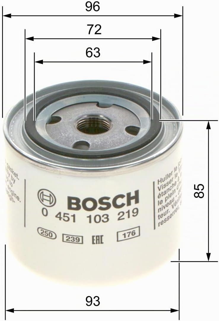 Detalle de Bosch P3219 - Filtre à huile auto