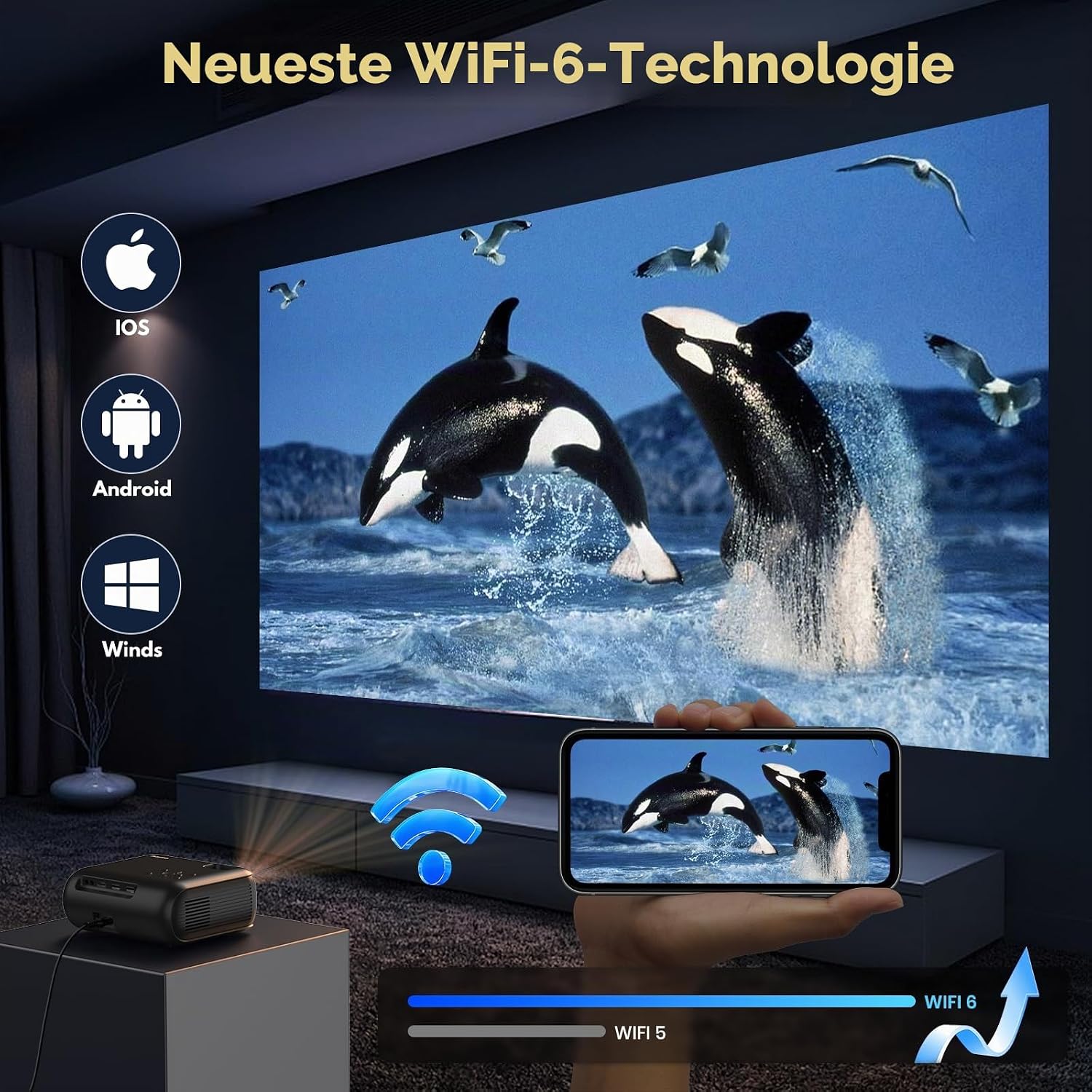 Thumbnail 6 de X6 Mini Beamer WLAN Bluetooth 1080p