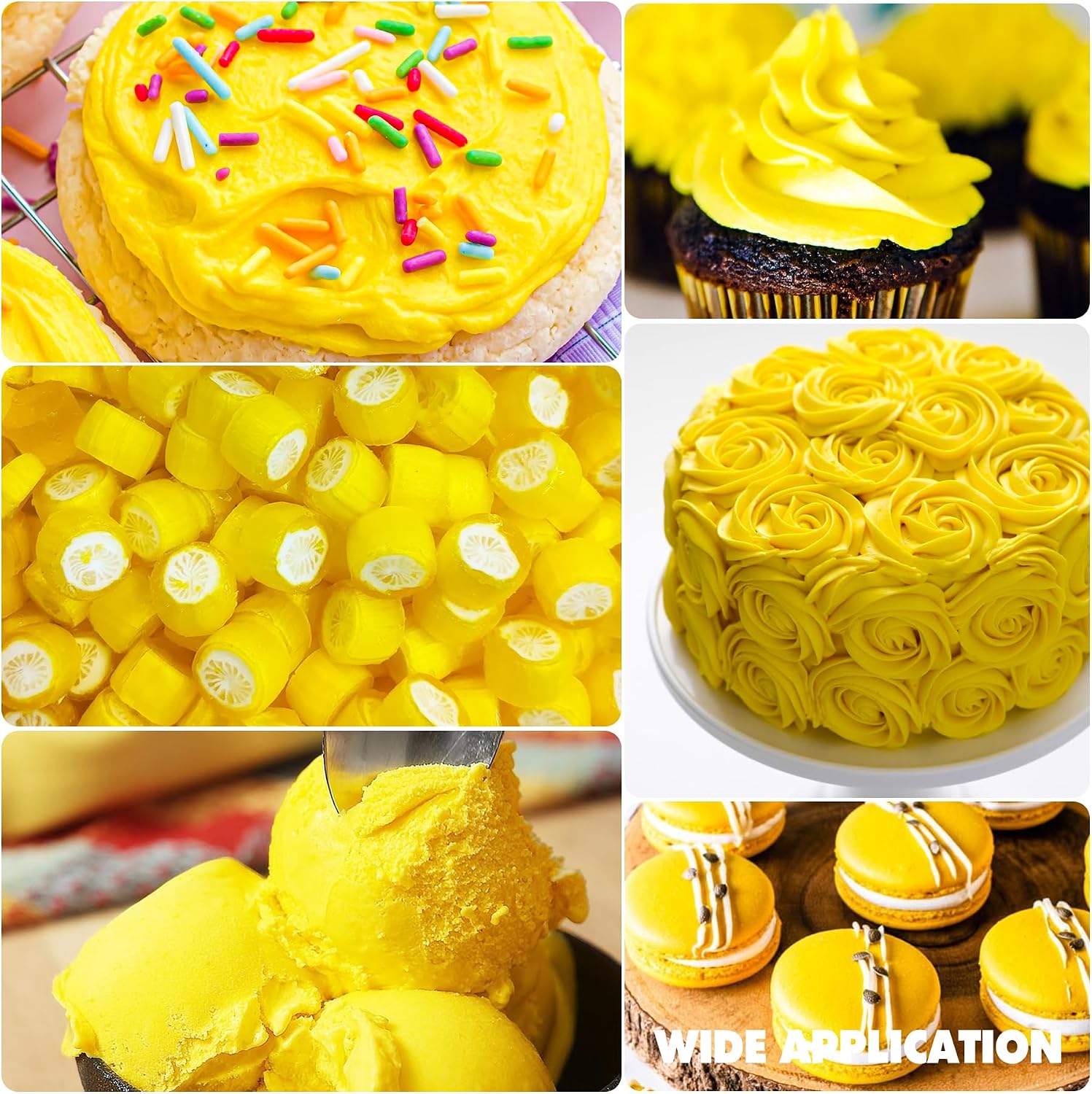 Detalle de DecorRom Lemon Gel Food Colouring, Concentrated for Baking and Cake Decorating