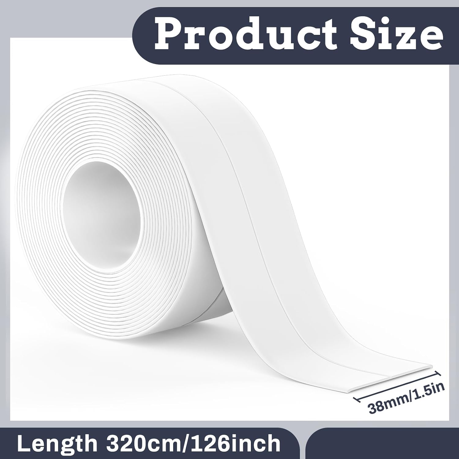 Thumbnail 1 de 3 Rolls Bath Sealant Strip – Self Adhesive Caulk Tape Waterproof (126 x 1.5in)