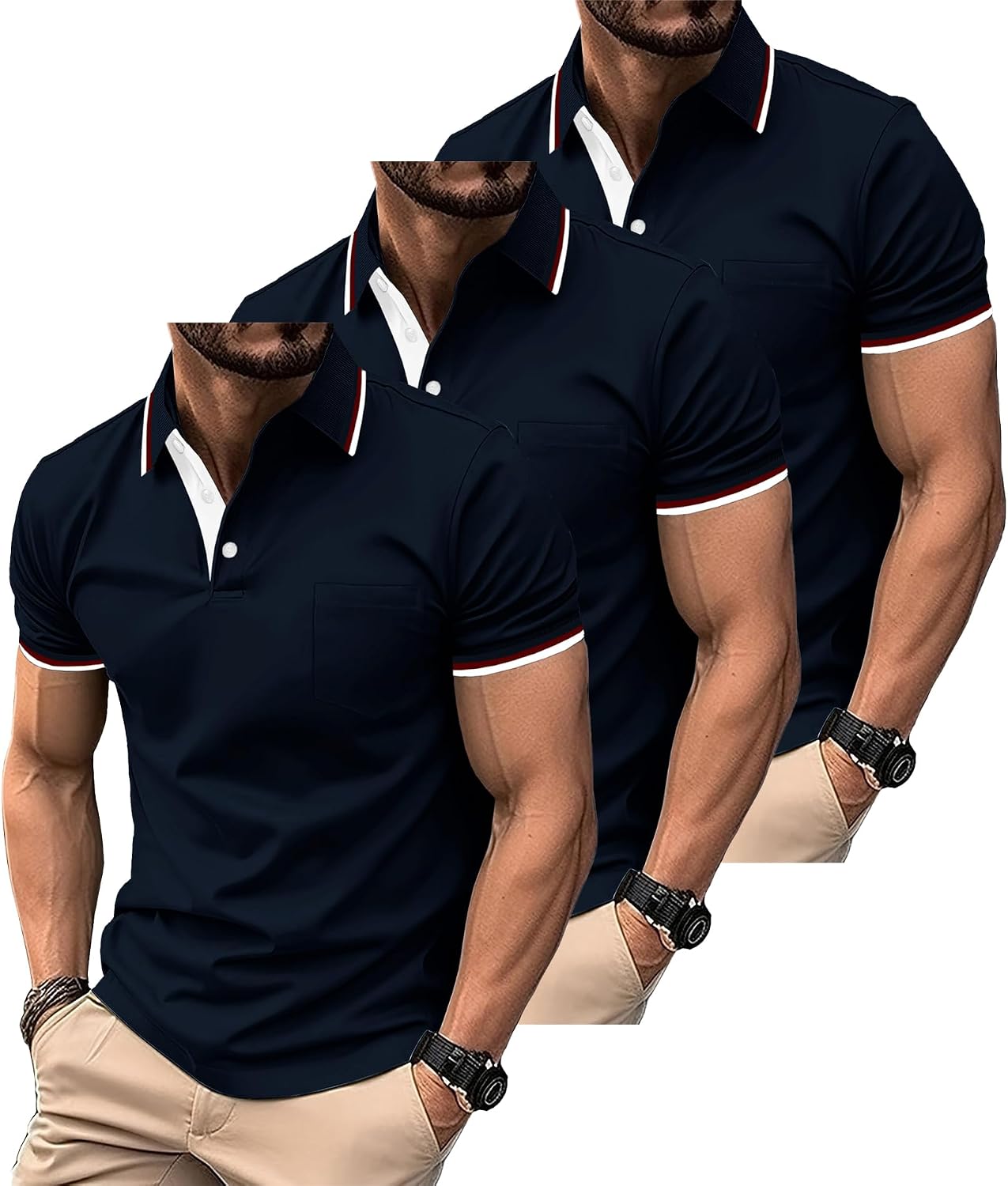 Thumbnail 6 de Polo Uomo ZITY a Maniche Corte (confezione da 3) – tessuto leggero, traspirante e confortevole
