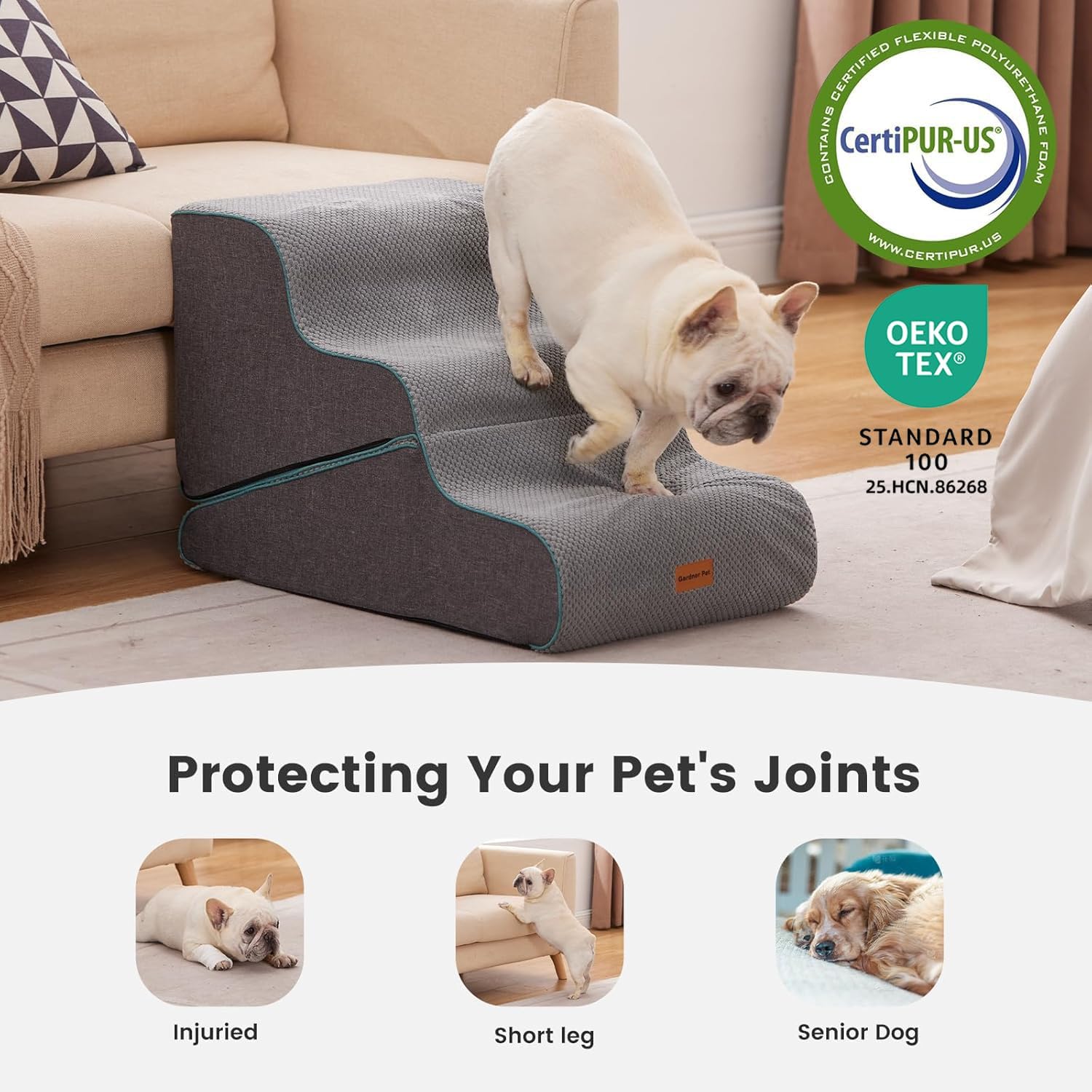 Thumbnail 4 de Gardner Pet 2-in-1 Dog Steps 3-step Grey