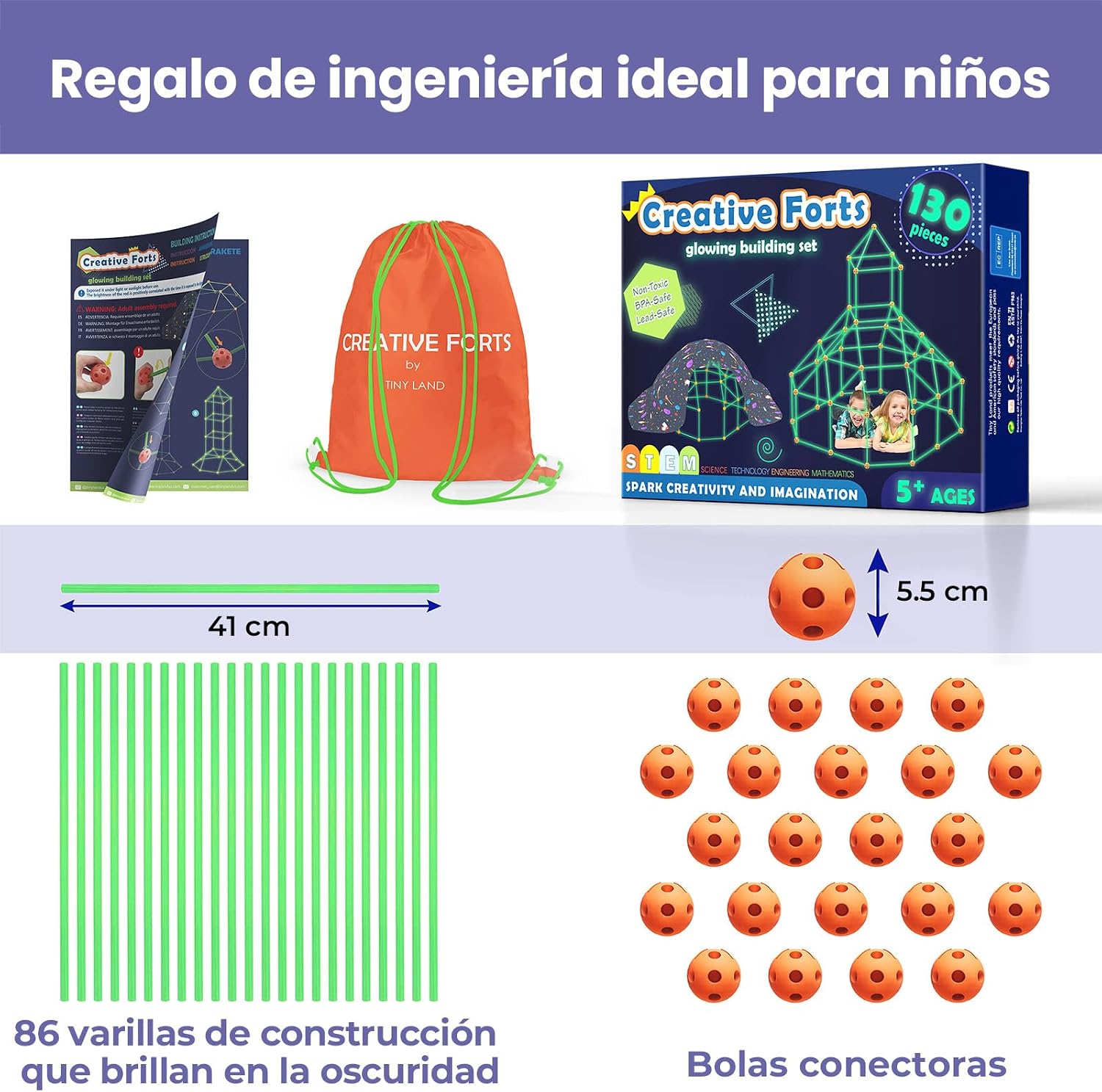Detalle 2 de Tiny Land Kit Construcción Fortes 130 piezas