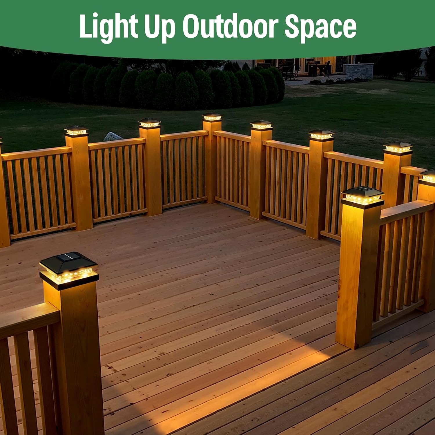 Detalle 2 de JOFIOS TZ22 Solar Post Cap Lights, 6-Pack, Warm White, Waterproof