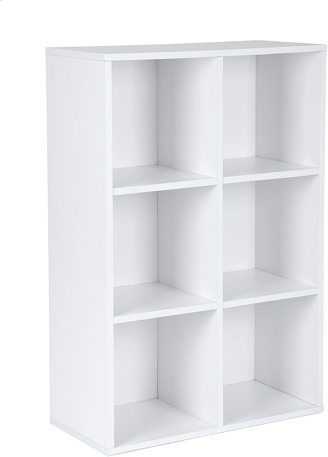 Detalle de VASAGLE Bookcase LBC203D: 6-compartment cube-style bookshelf in Cloud White