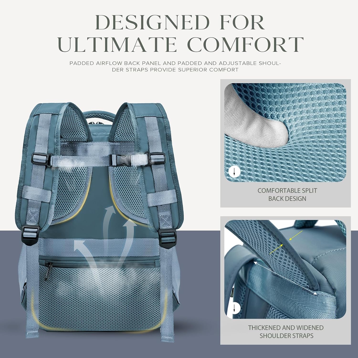 Detalle de Hayayu Easyjet Cabin Bag 45x36x20 Underseat Travel Backpack (30L) with 15.6 Inch Laptop Sleeve