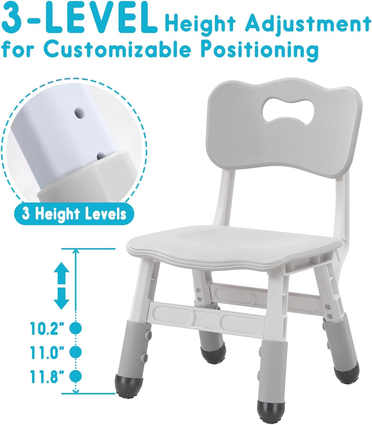Detalle de JIAOQIU Adjustable Kids Chair, 220-lb Capacity