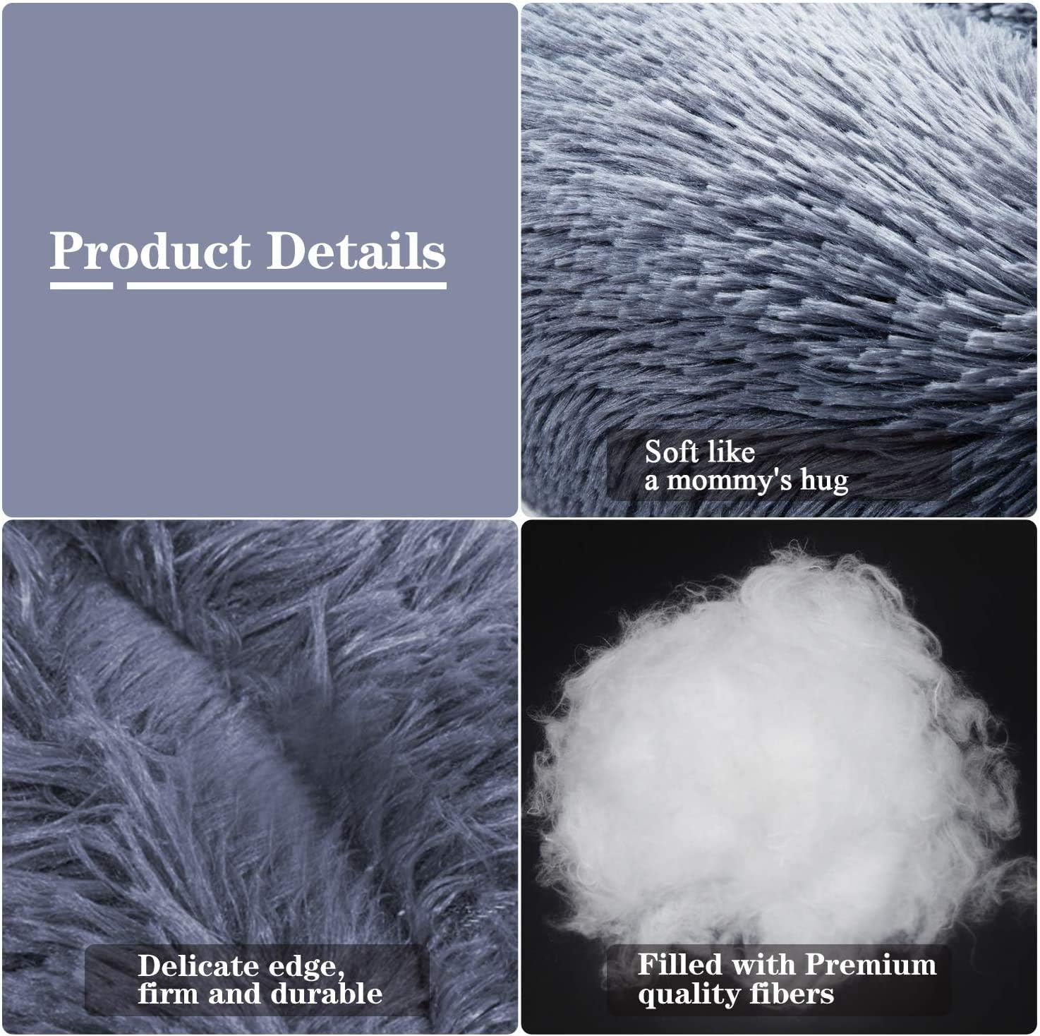 Thumbnail 1 de Mirkoo Cuddler Dog Bed: Soft Faux Fur Donut Bed with Non-Slip Base