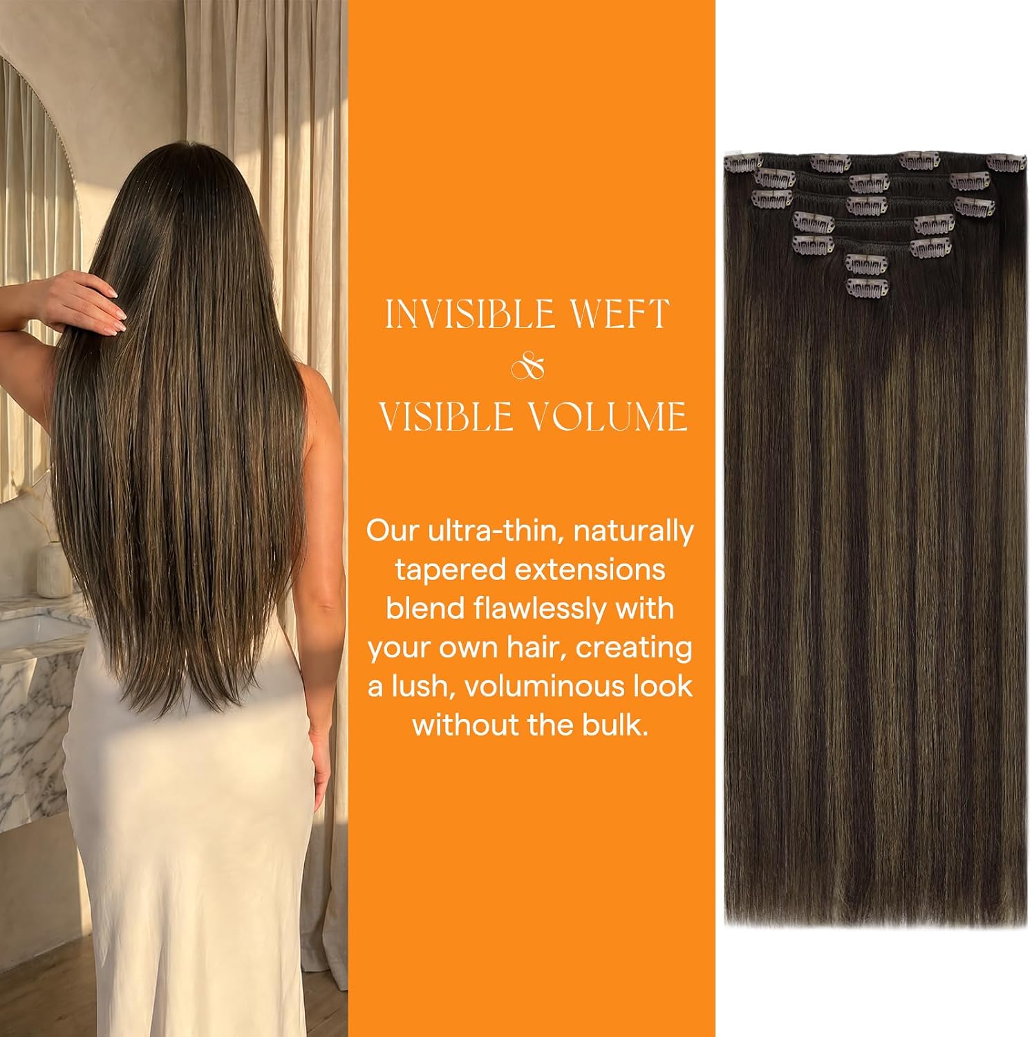 Detalle de Sunny Hair CP_2-2-6_14_2 Remy Human Hair Clip-In Extensions, 14-Inch Balayage