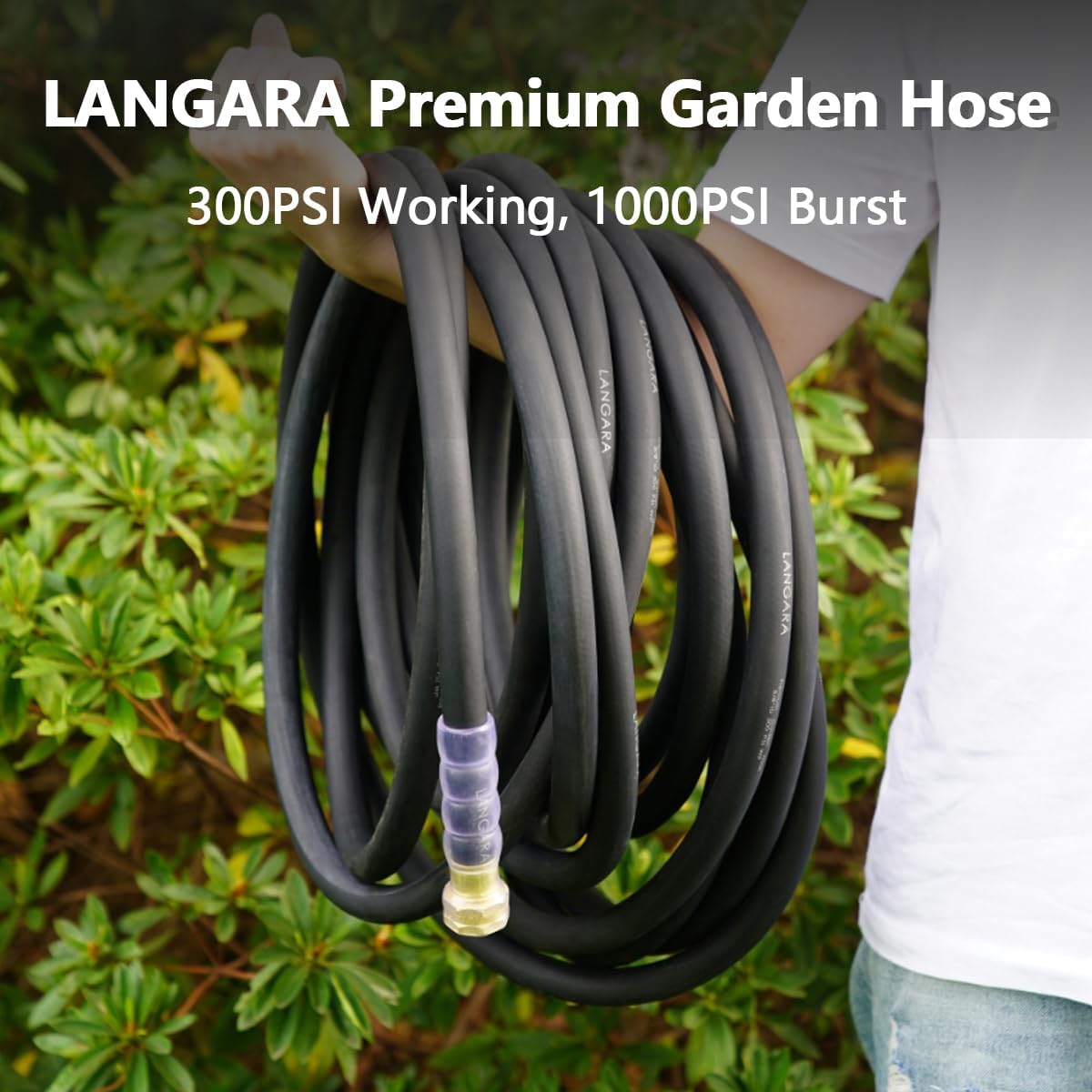 Detalle 2 de LANGARA 5 ft x 5/8 in. Heavy-Duty Garden Hose with Brass Fittings