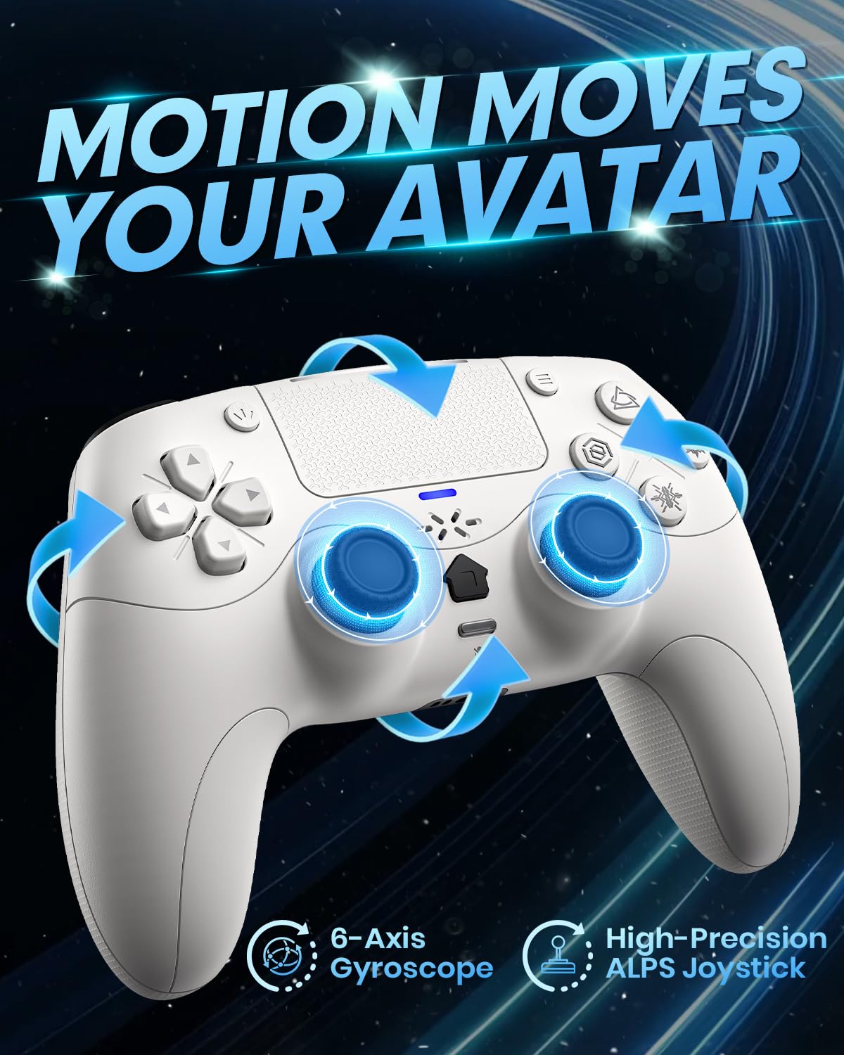 Detalle de Gamrombo Wireless Controller für PS5/PC – Dynamische Trigger, HD-Vibration und 2000 mAh Akku
