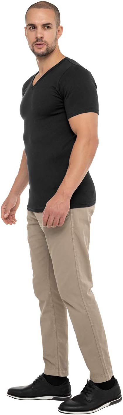 Detalle 2 de Celodoro Men's Business V-Neck T-Shirt, Fine-Rib Combed Cotton Undershirt