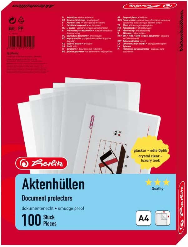Herlitz 10843746 Aktenhülle A4 100er 📁