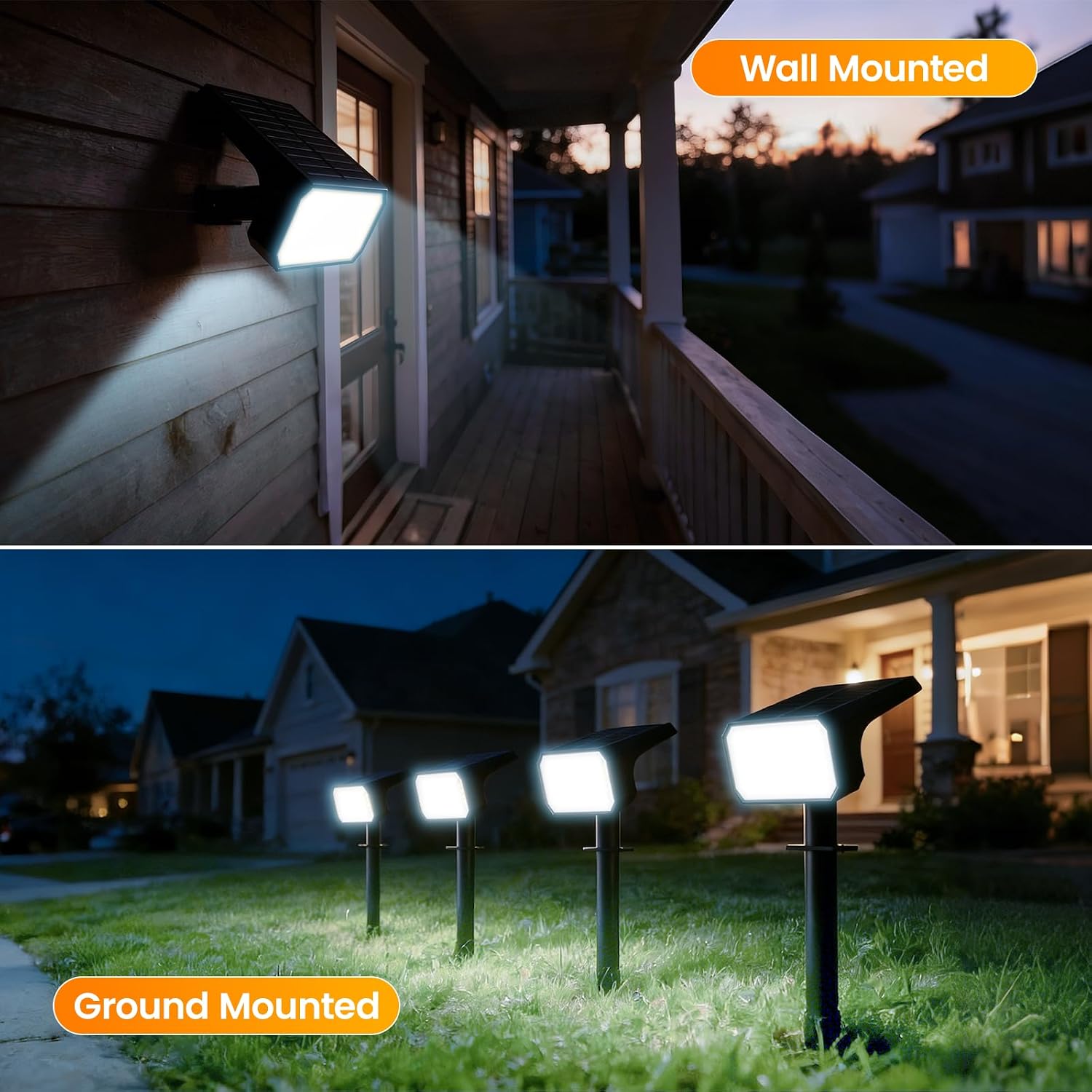 Detalle 2 de Fabrito SL-5051D Solar Spotlights, 8-Pack, 108 LEDs, 4 Modes, IP67