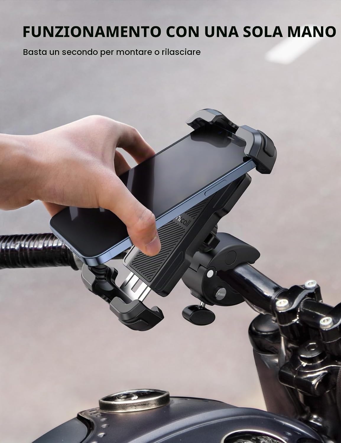 Thumbnail 1 de Lamicall supporto telefono bici con clip manubrio e rotazione 360° (smartphone 4,7–6,8")