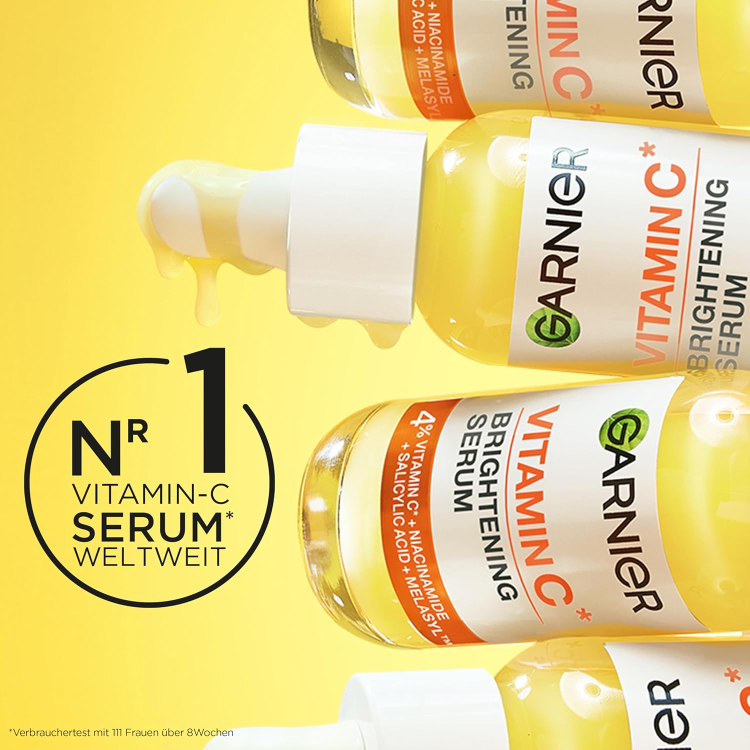 Detalle de Garnier Vitamin C Serum gegen Pigmentflecken – Glow Booster mit 4% Vitamin C (30 ml)