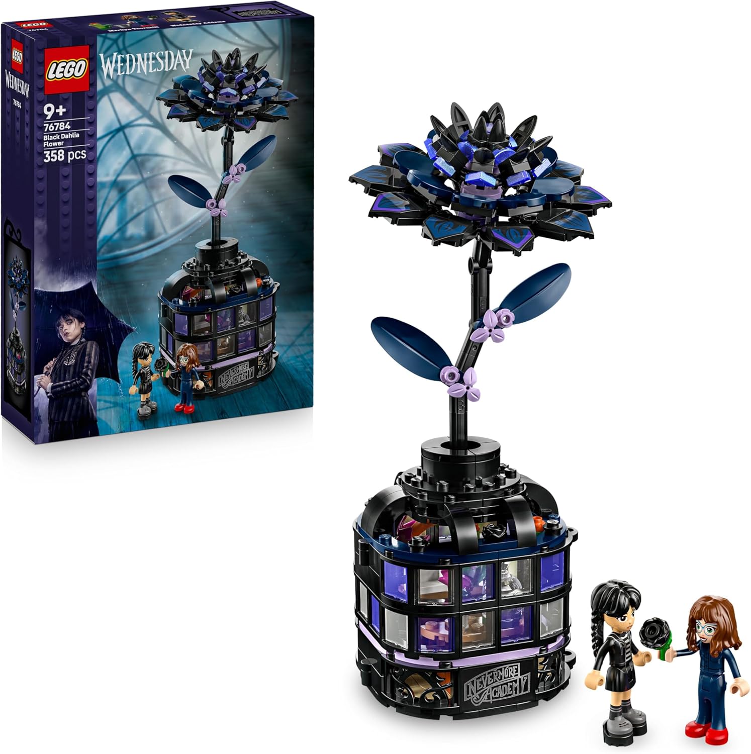 Detalle de LEGO Wednesday Schwarze Dahlie 76784 – Detektiv-Set zum Bauen und Ausstellen