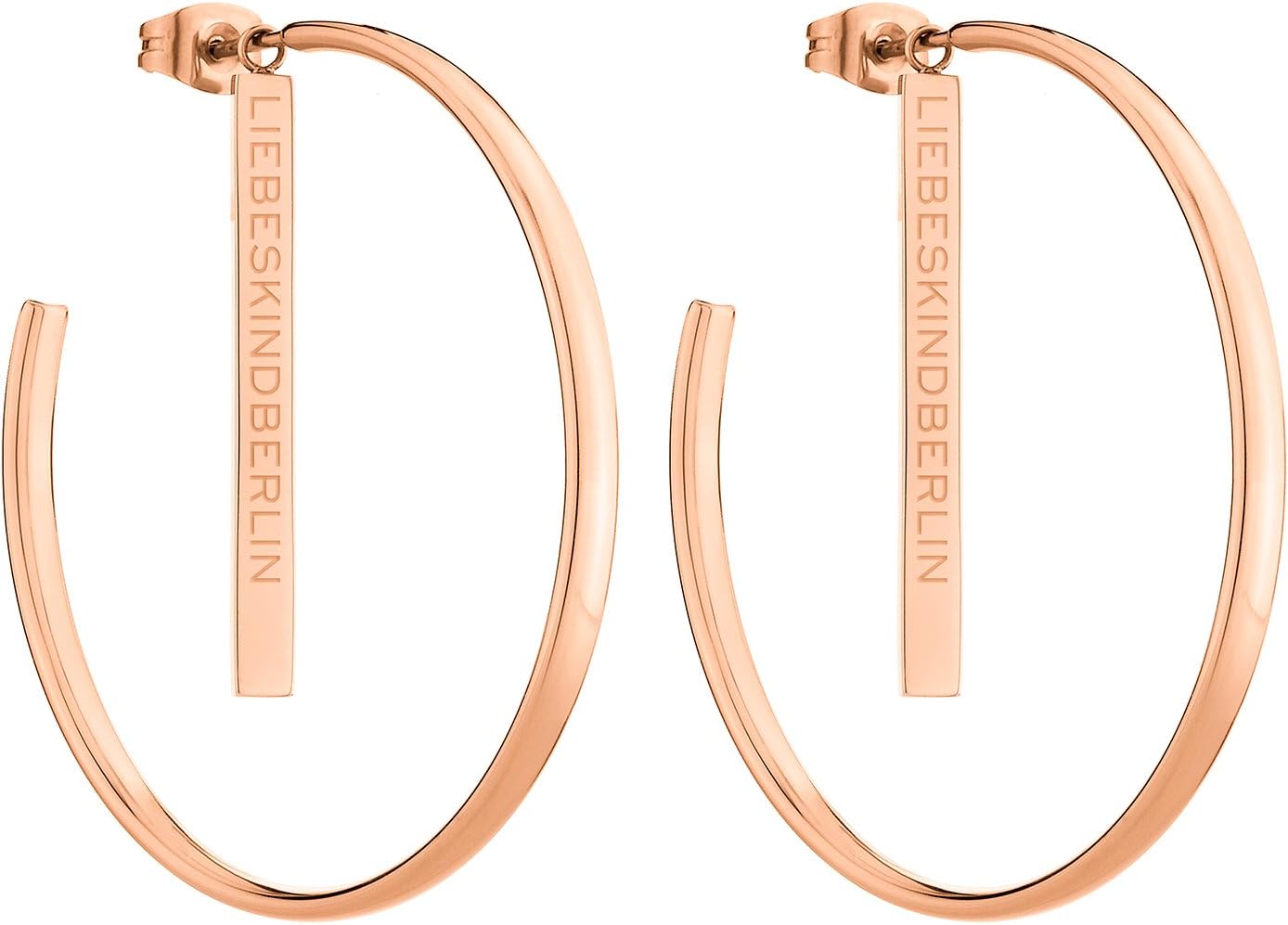 Thumbnail 5 de LIEBESKIND BERLIN Damen Creolen „Basic“ aus Edelstahl – zum Ein- und Aushängen (M & L) in Silber, Gold, Roségold & Schwarz