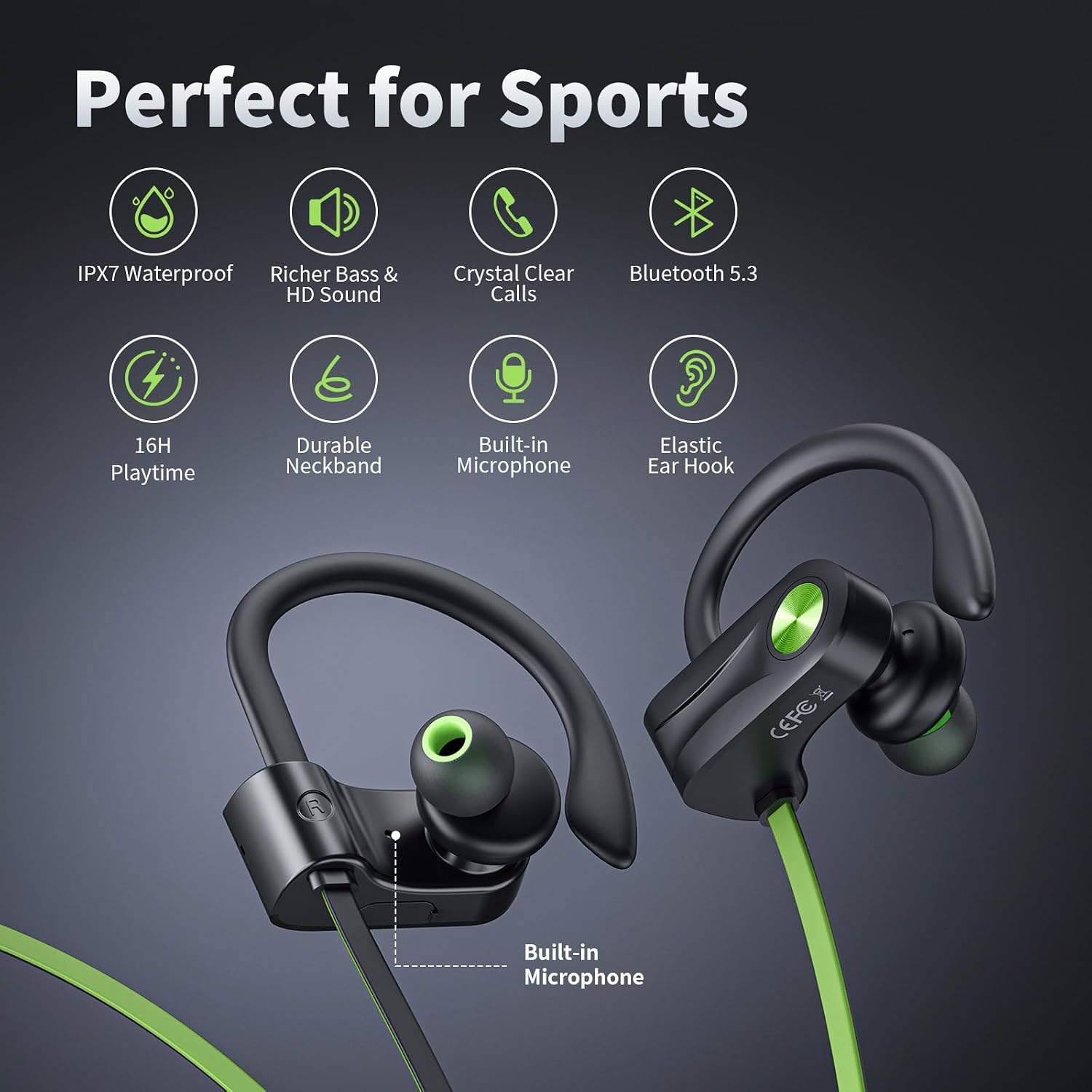Detalle 2 de JOYWISE Bluetooth Headphones 16H playtime