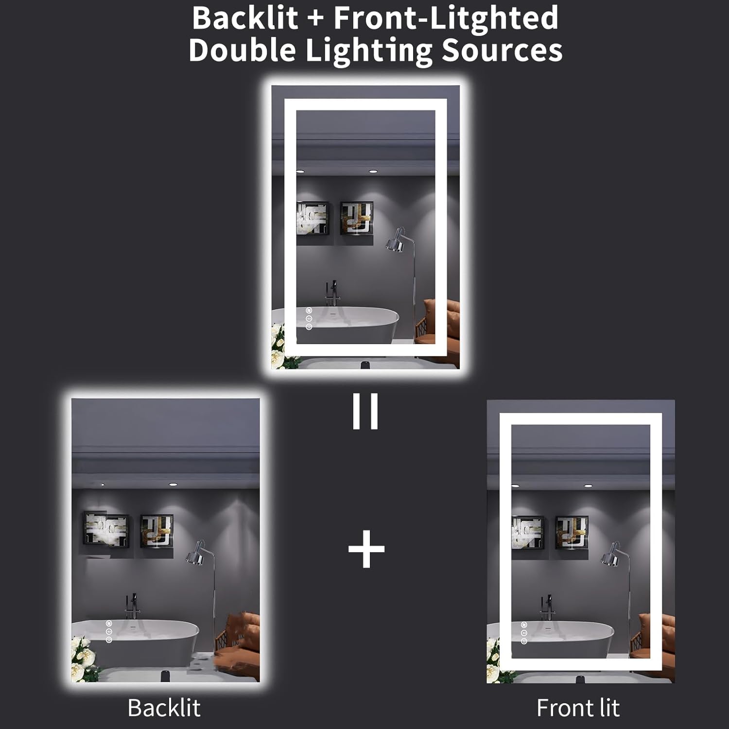 Thumbnail 5 de LOAAO 24x36 LED Bathroom Mirror