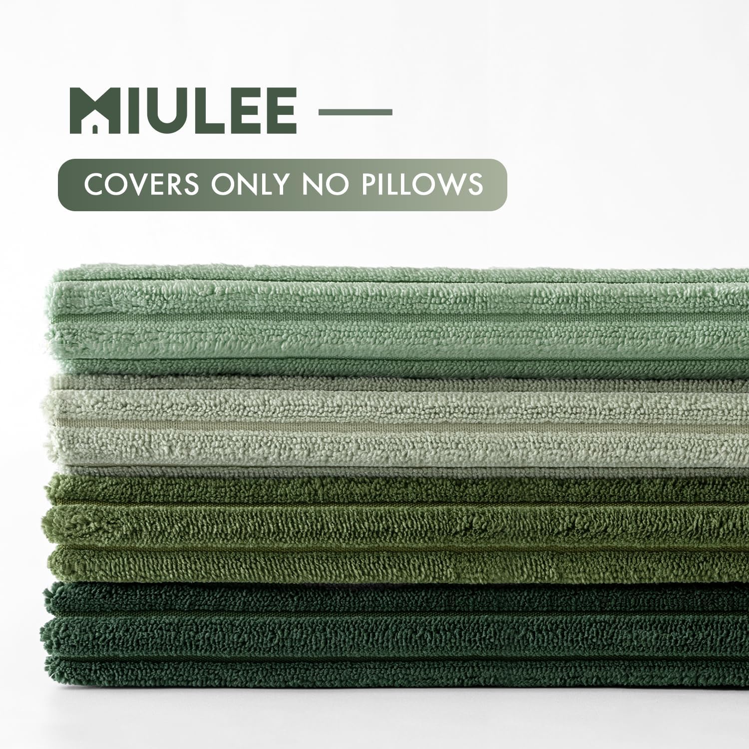 Thumbnail 6 de MIULEE Green Corduroy Throw Pillow Covers, Set of 4, 18 x 18 Inch